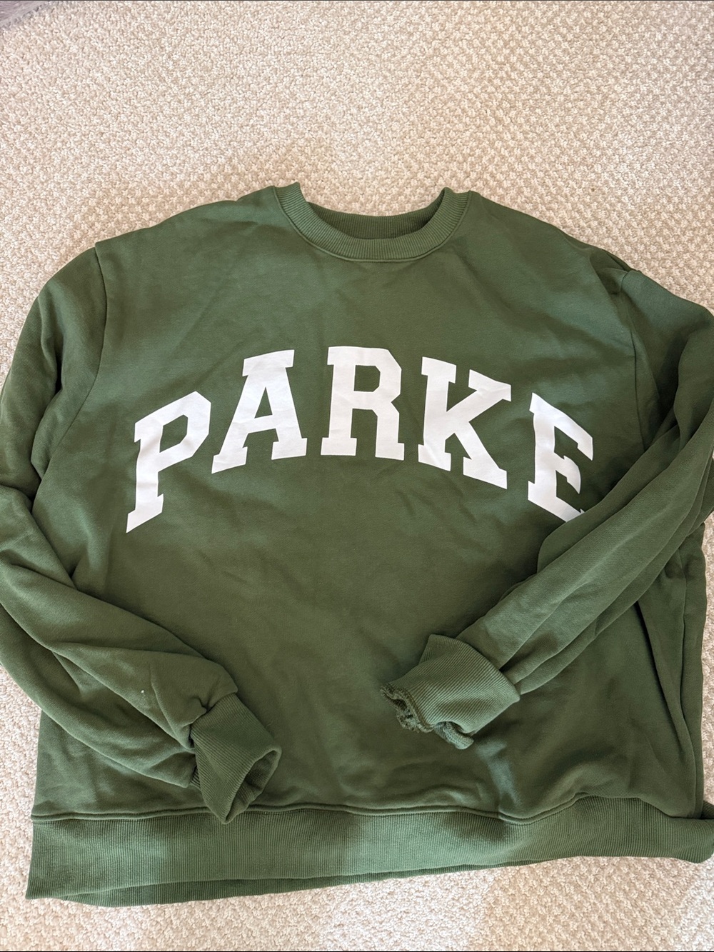 Parke Olive & White Crewneck Sweatshirt